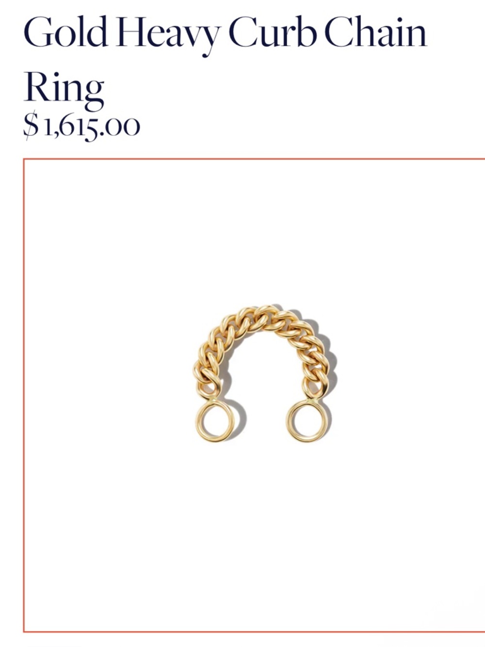 Marla Aaron Gold Heavy Curb Chain Ring - 14k - yellow gold